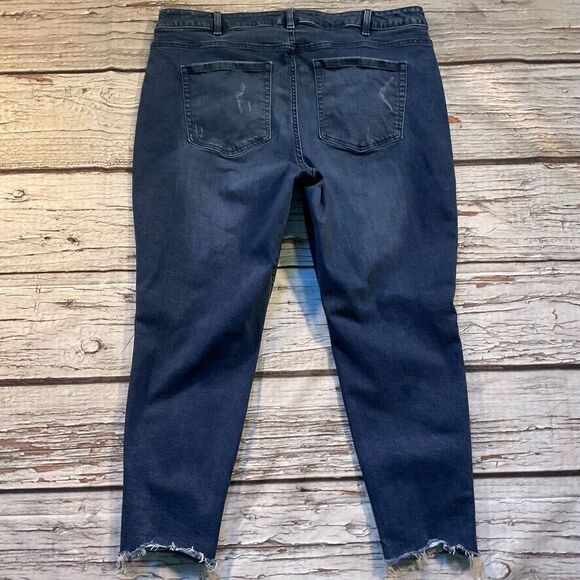 Lane Bryant Womens Jeans sz 22 Dark Wash Denim Skinny Ankle x27" Frayed Stretch - Picture 9 of 11